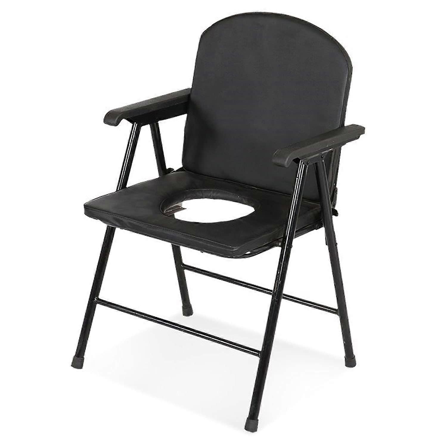 Foldable Bedside Commode Chair with Padded Seat for Elderly, Lightweight and Easy Clean