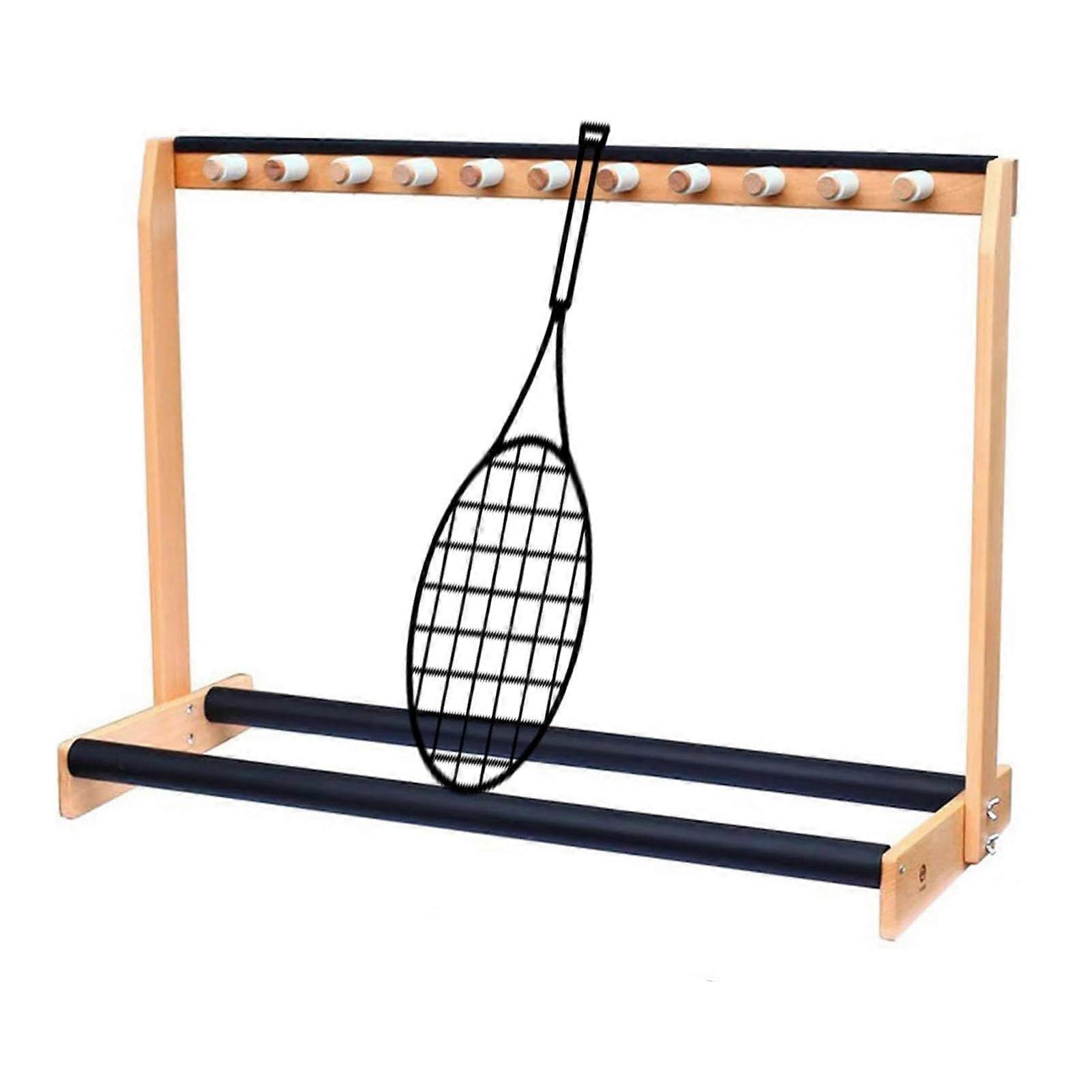 Solid Wood Corner Racket Holder and Musical Instrument Storage Rack with SpaceSaving Design