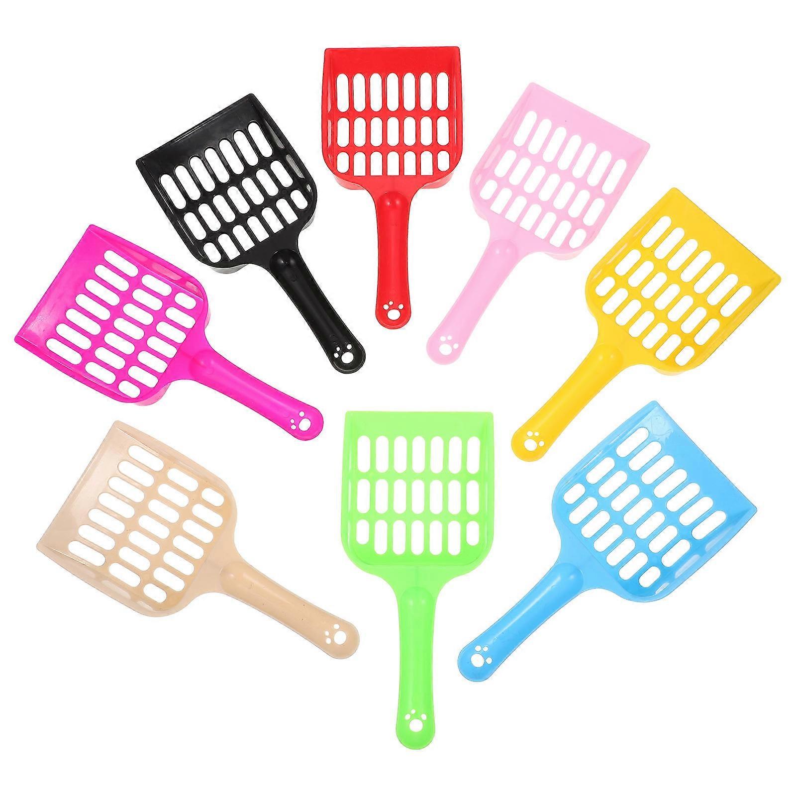 Cat Litter Scooper Plastic Scoop for Cleaning Use 8Pcs Assorted