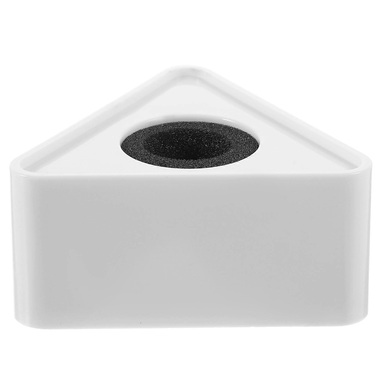 ABS Microphone Logo Triangular Station for Interview Mic 2Pcs Portable White