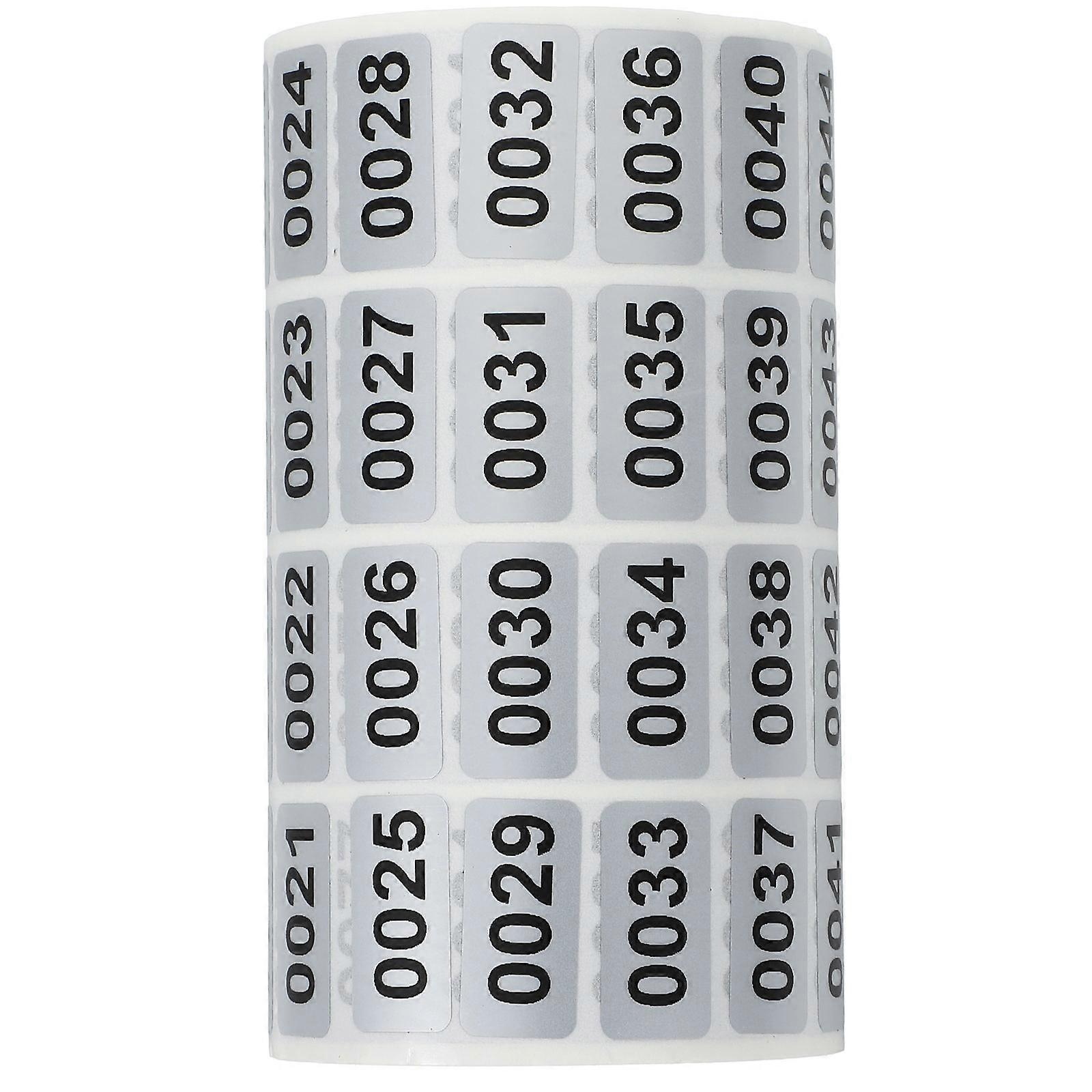 Number Stickers Rectangular PVC Self-Adhesive Stickers for Classification 2 Rolls