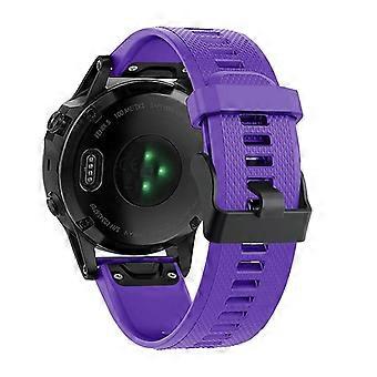 For Garmin Fenix 7 Wrist Band Quick Release Silicone Adjustable Watch Strap with Black Buckle