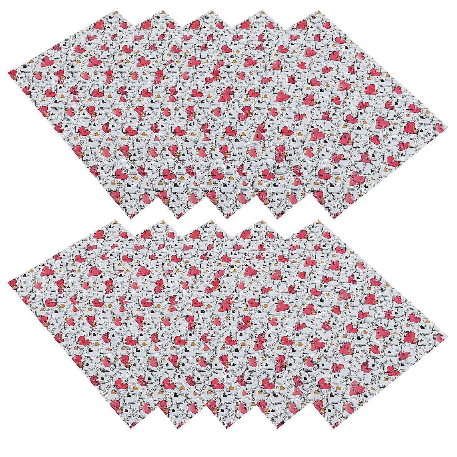 DIY Package Paper for Valentine's Day 10 Sheets Heart Pattern Wrapping