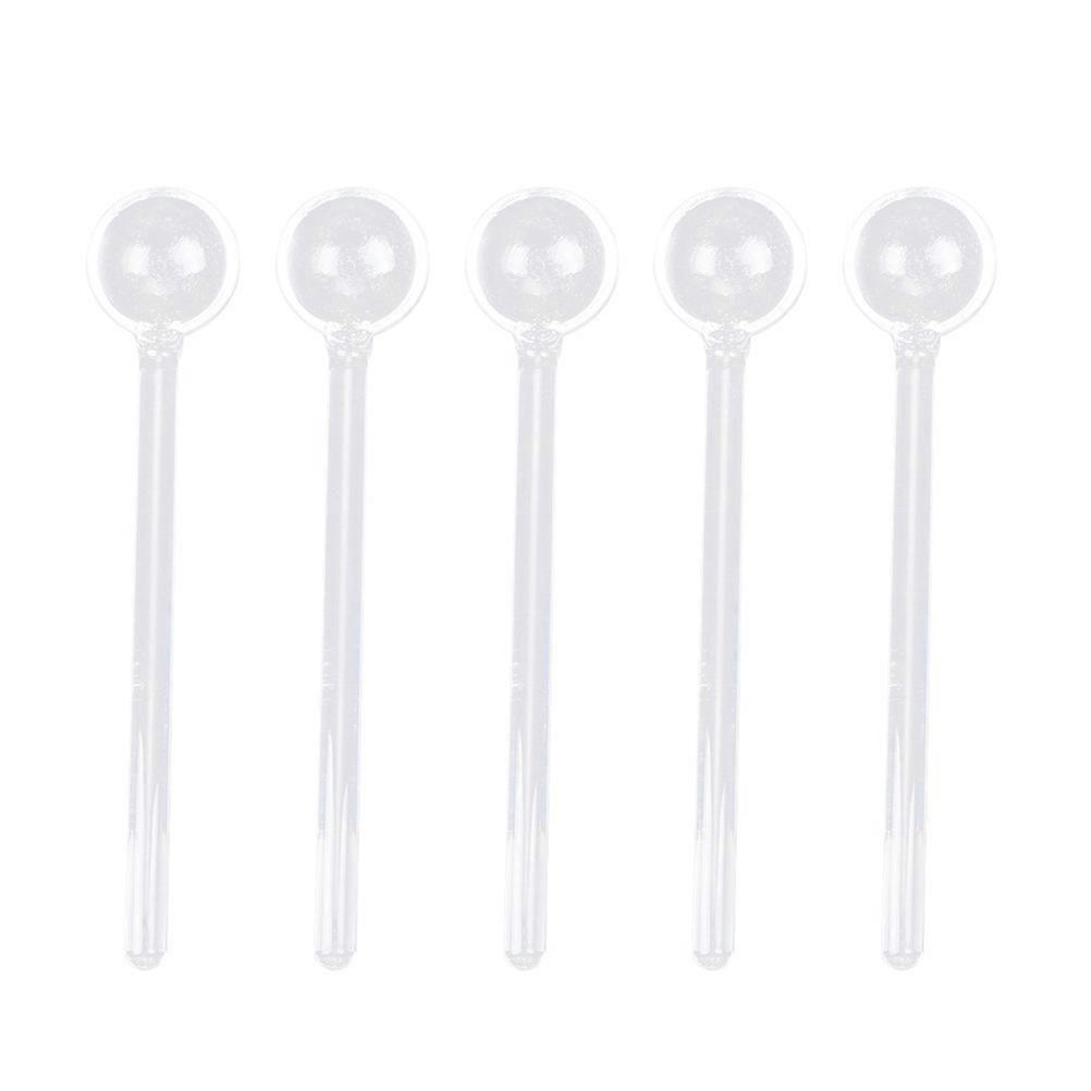 Glass Coffee Stirring Spoons Transparent for Kitchen Use 5Pcs Set