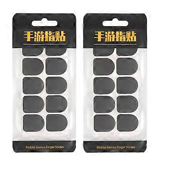 2 Zakken Antislip Wegwerp Koolstofvezel Mobiele Game Vingerstickers (Grijs)