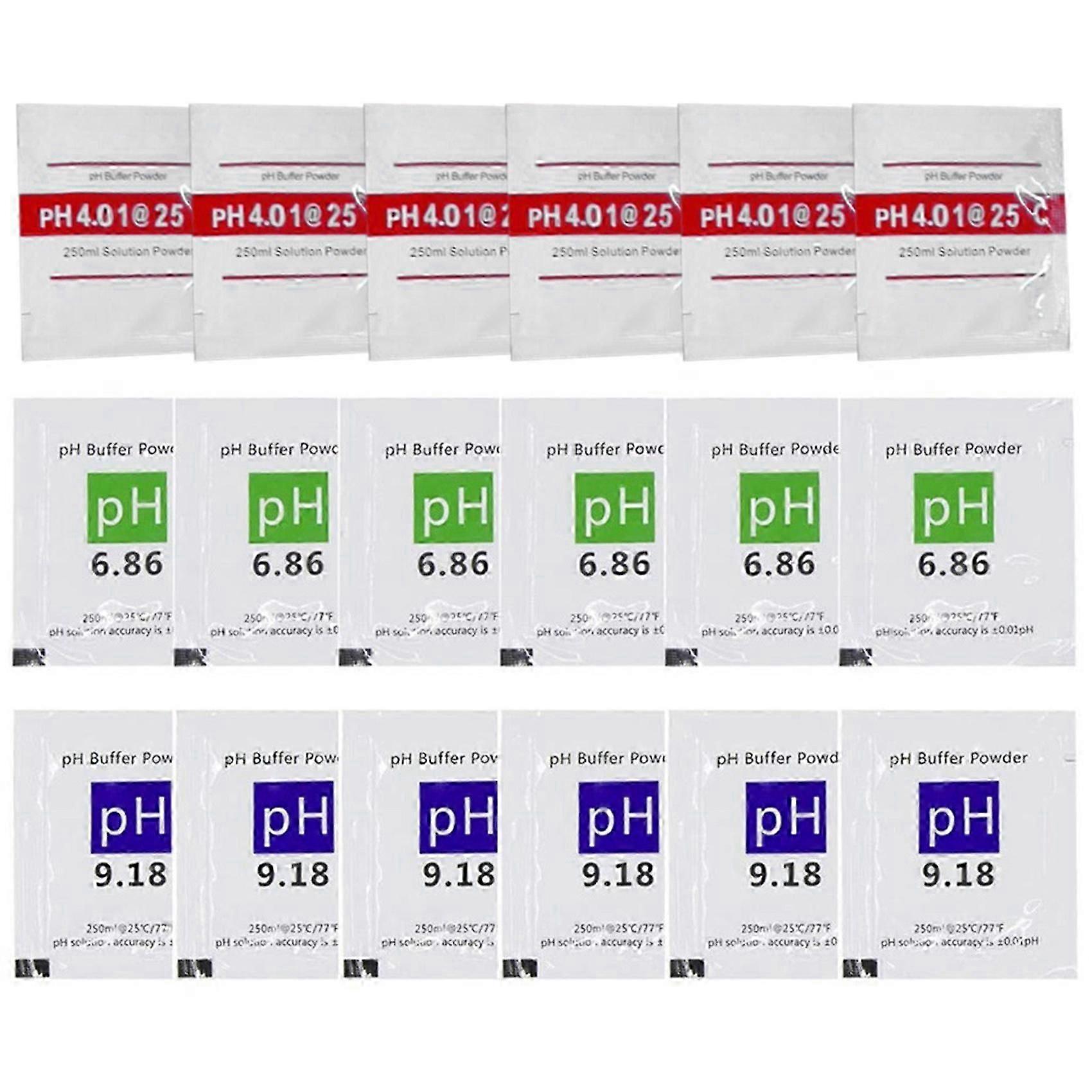 36 Pack PH Meter Buffer Solution Powder 6.86/4.00/9.18, PH Calibration Solution Packets for PH Meter OP