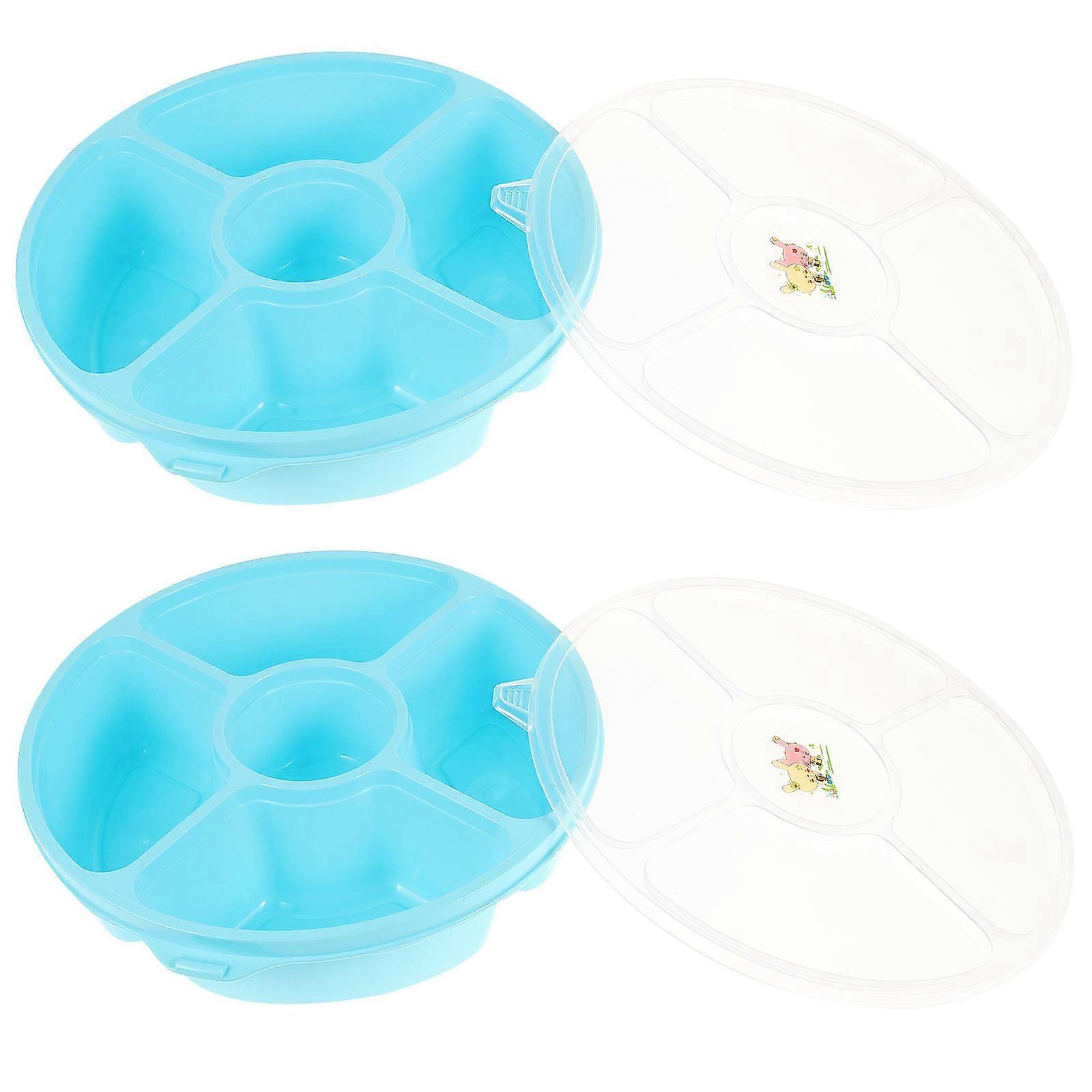 Snack Storage Box Creative Multi Sectional Tray with Lid