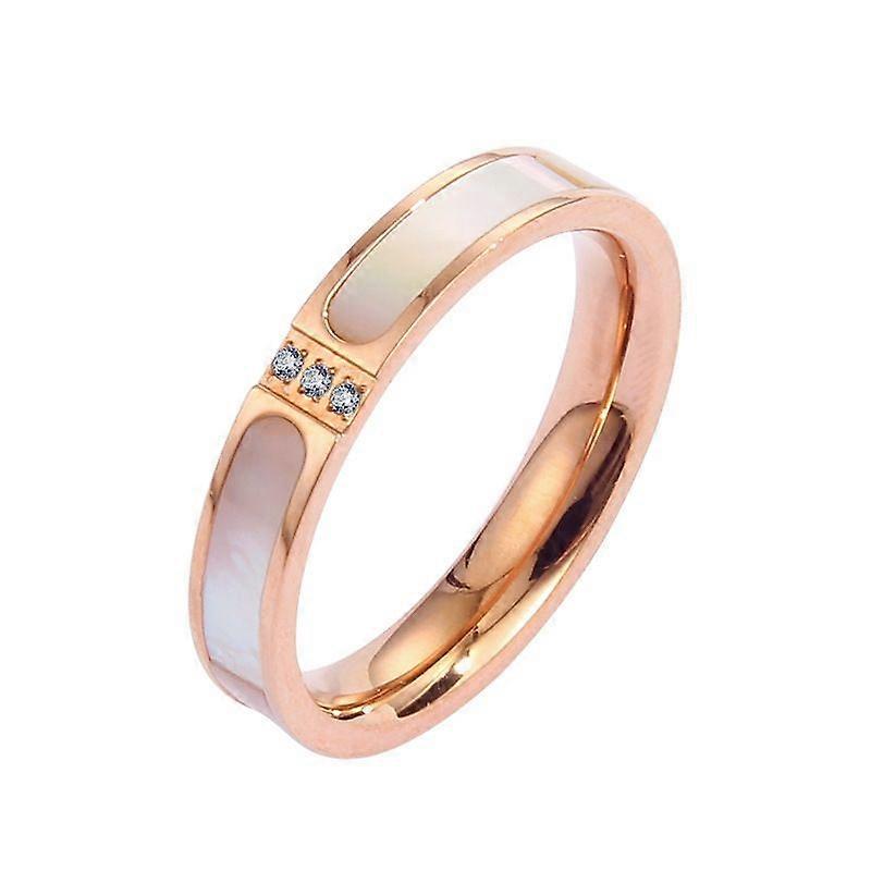 Three Diamonds Color Shell Diamond Ring, Size: 5 US Size