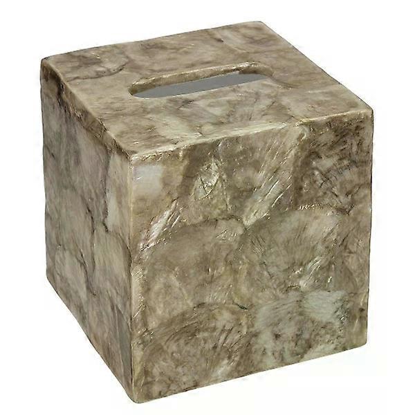 Capiz Shell Tissue Box 5.5"X5"x5" Champagne Beige