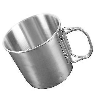 Portable Water Mug Stainless Steel Camping Cup with Folding Handle 3Pcs