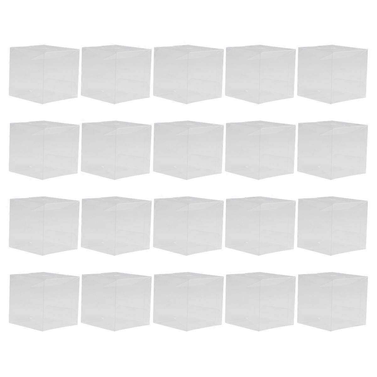 Transparent Plastic Container for Package Use 20Pcs PVC Clear Square Boxes