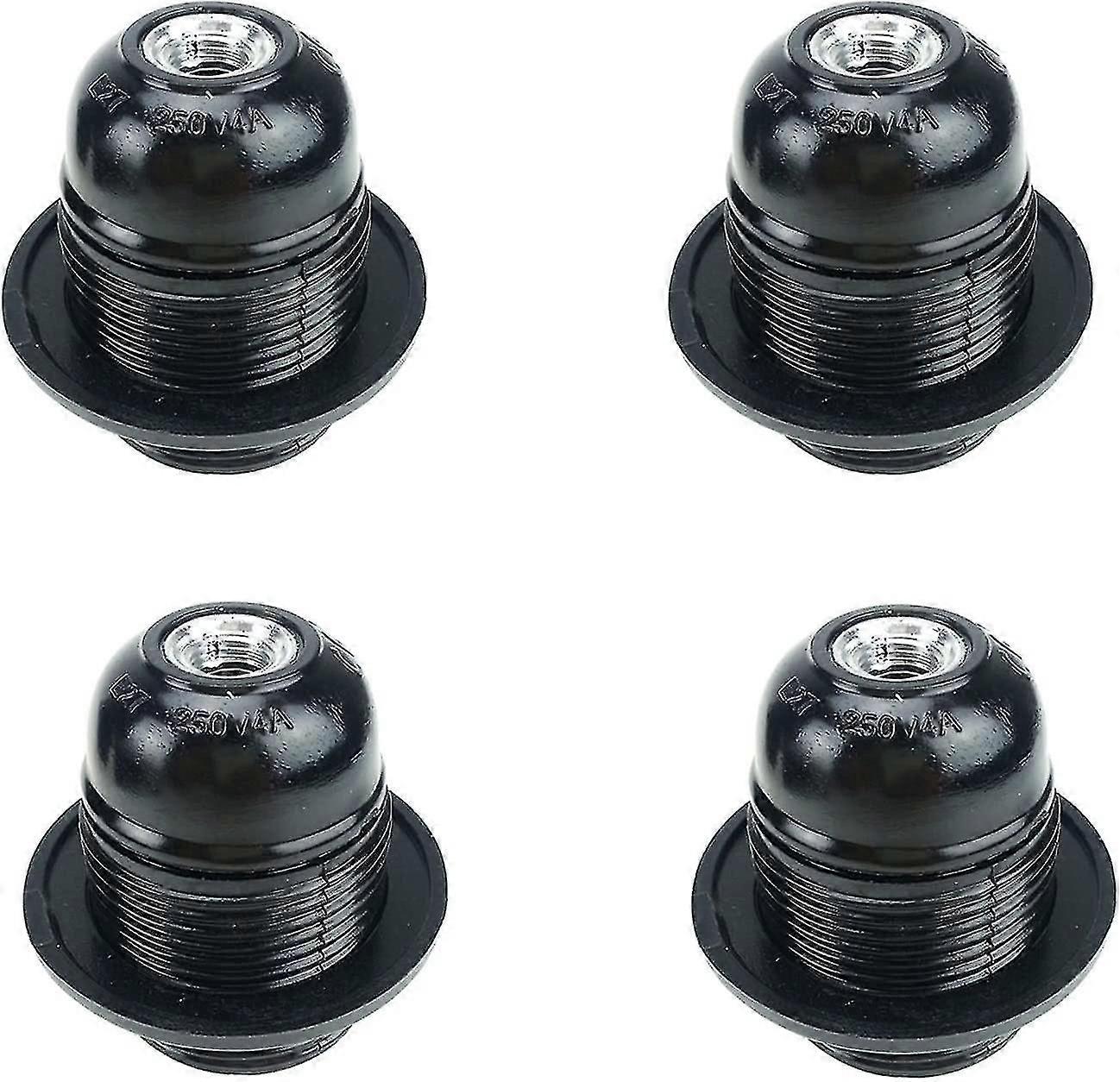 4 Pieces E27 Light Bulb Socket, Plastic Solid Light Bulb Socket, E27 Light Bulb Socket