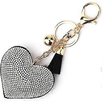Glitter Llavero Cristal Pedrería Amor Corazón Diseño Llavero Super Fashonable Llavero Charm Colgante Bolso Bolso Metal Duradero Portallavesía Llave