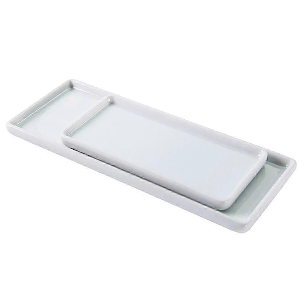 Bathroom Ceramic Storage Plate Ceramic Holder for Storage Use 2Pcs