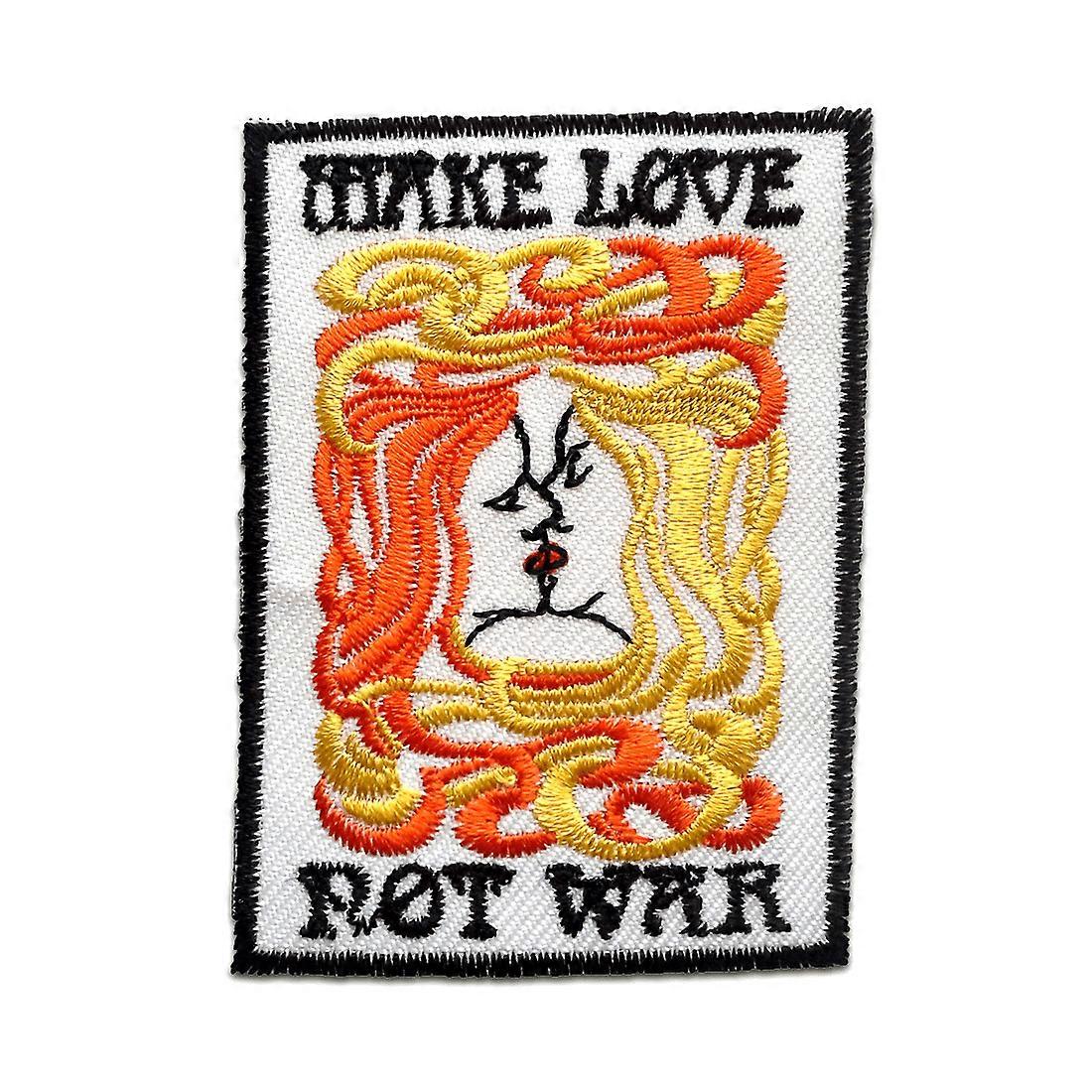 Patch - Make Love Not War - white - 7.5 x 5.5 cm - Iron-on patch