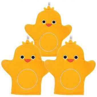 Children Baby Bath Mitt Cotton Cartoon Bath Mitt for 3Pcs Use