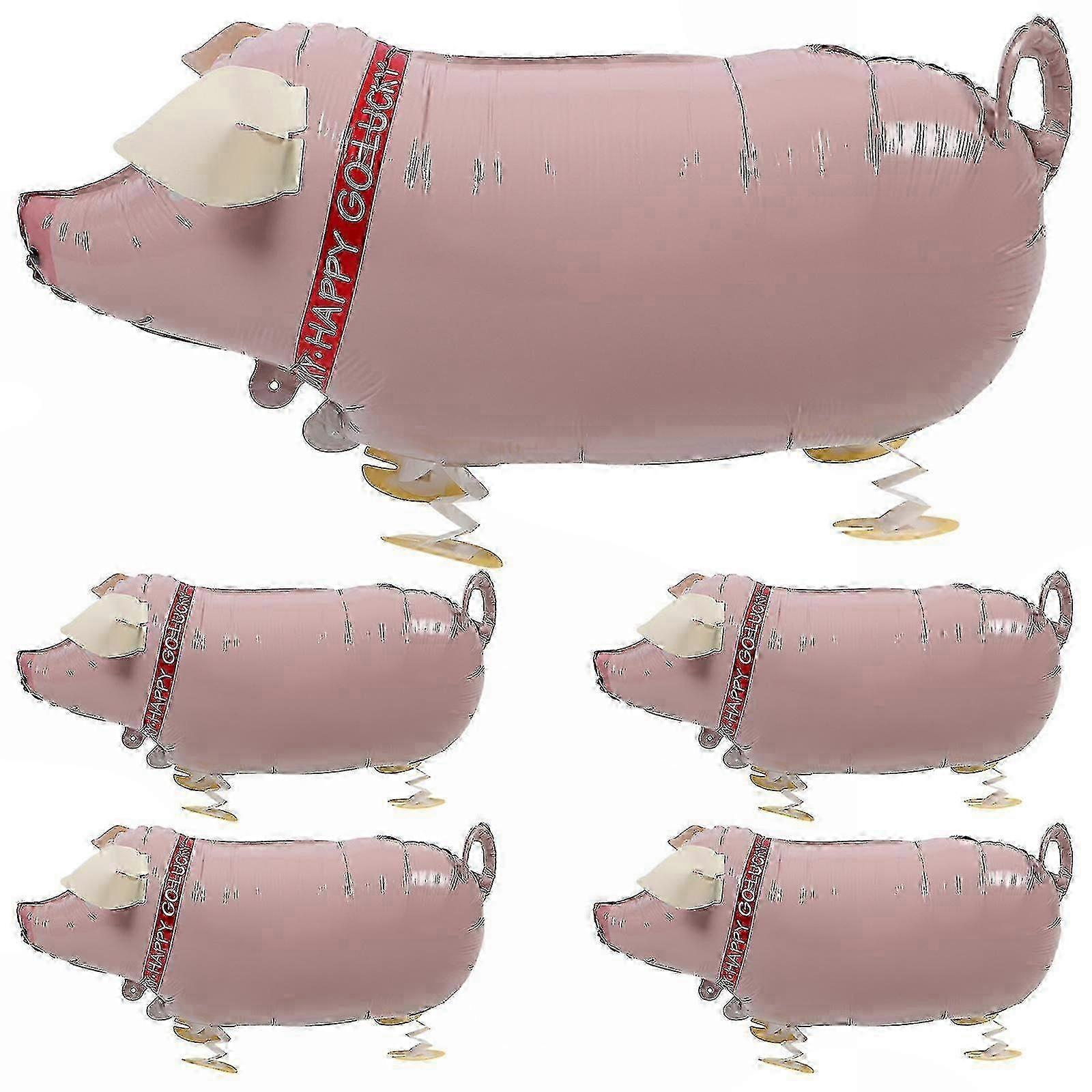 Inflatable Pig Balloon Toys, 5 Pieces