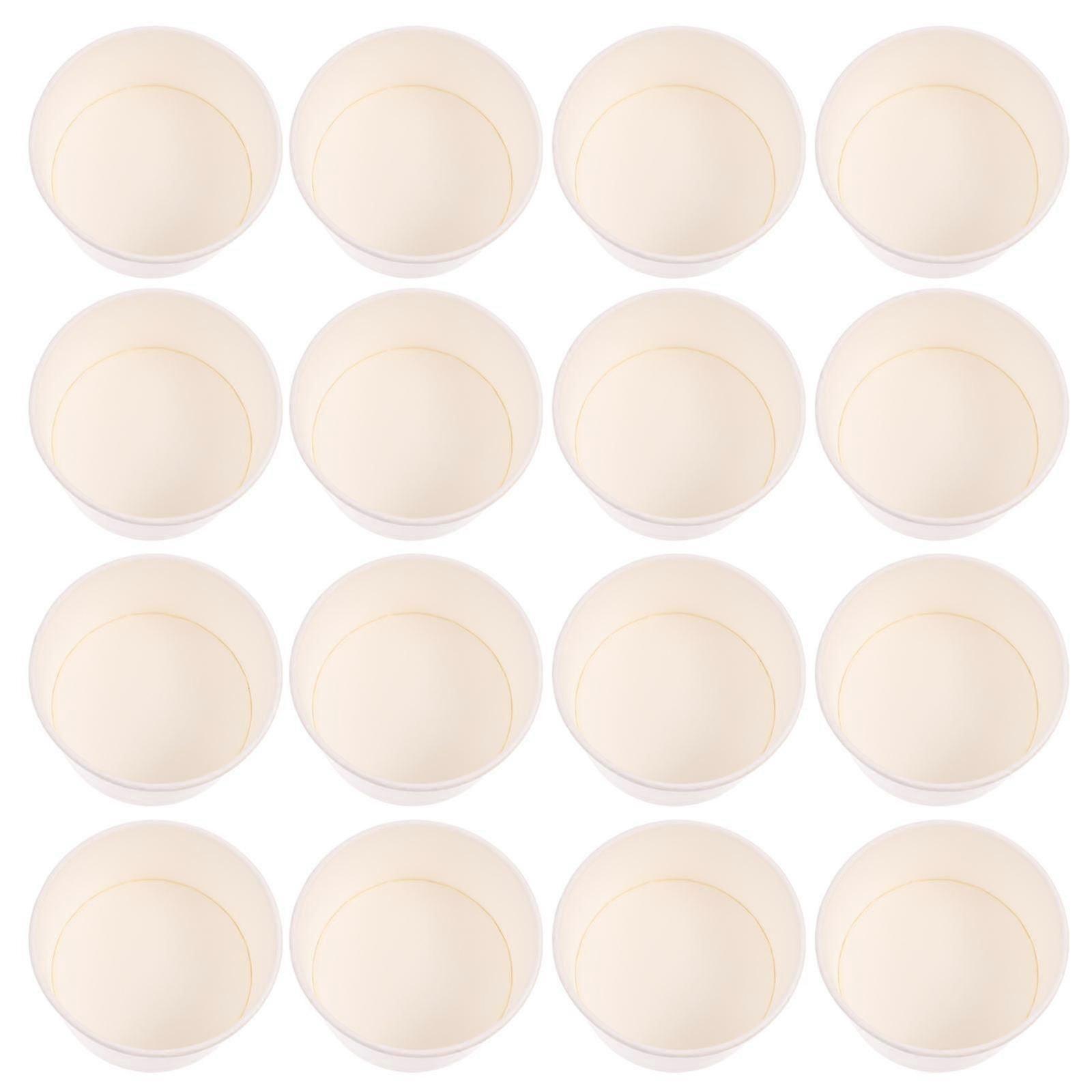 8oz White Simple Design Round Cake Cups 100Pcs Dessert Storage Cups