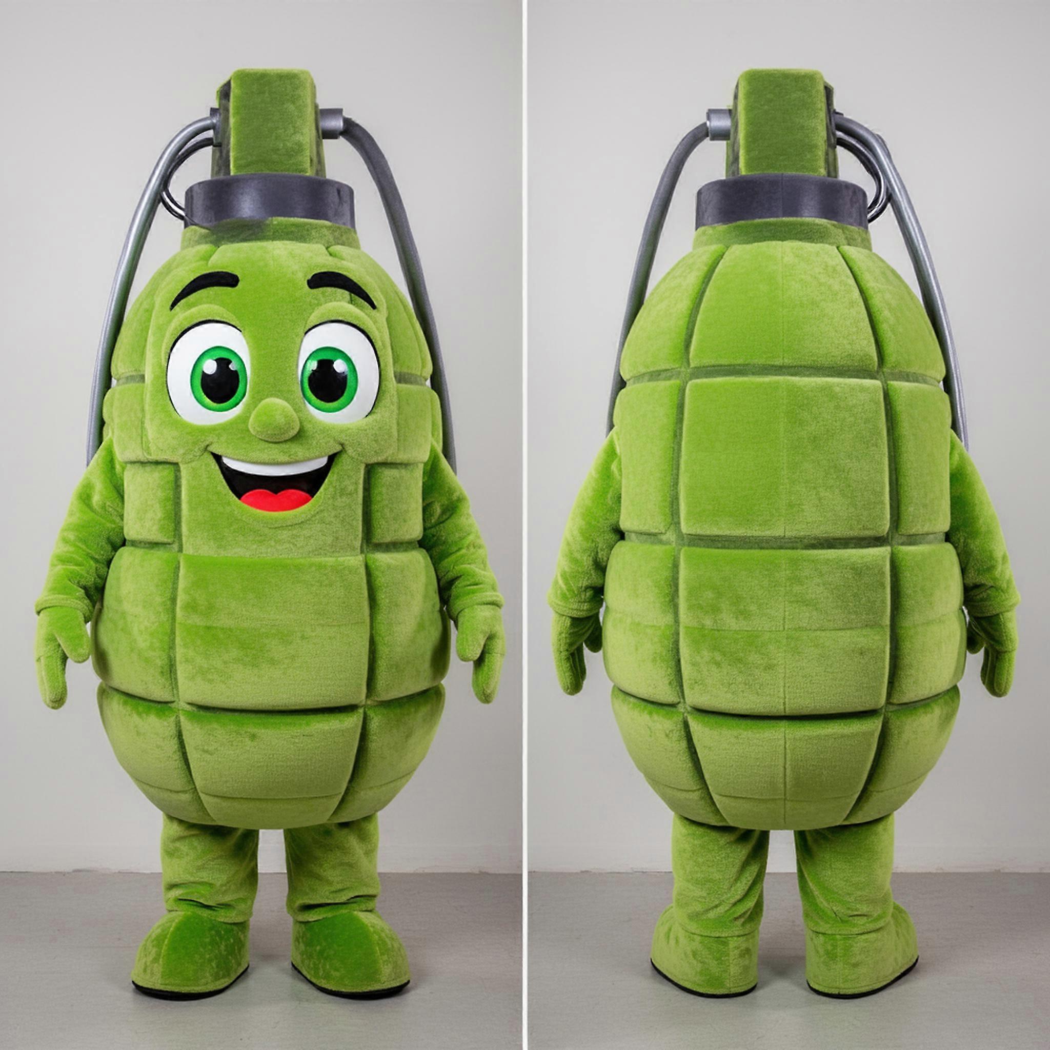 MASTICOT Lime Green Velvety Grenade Mascot