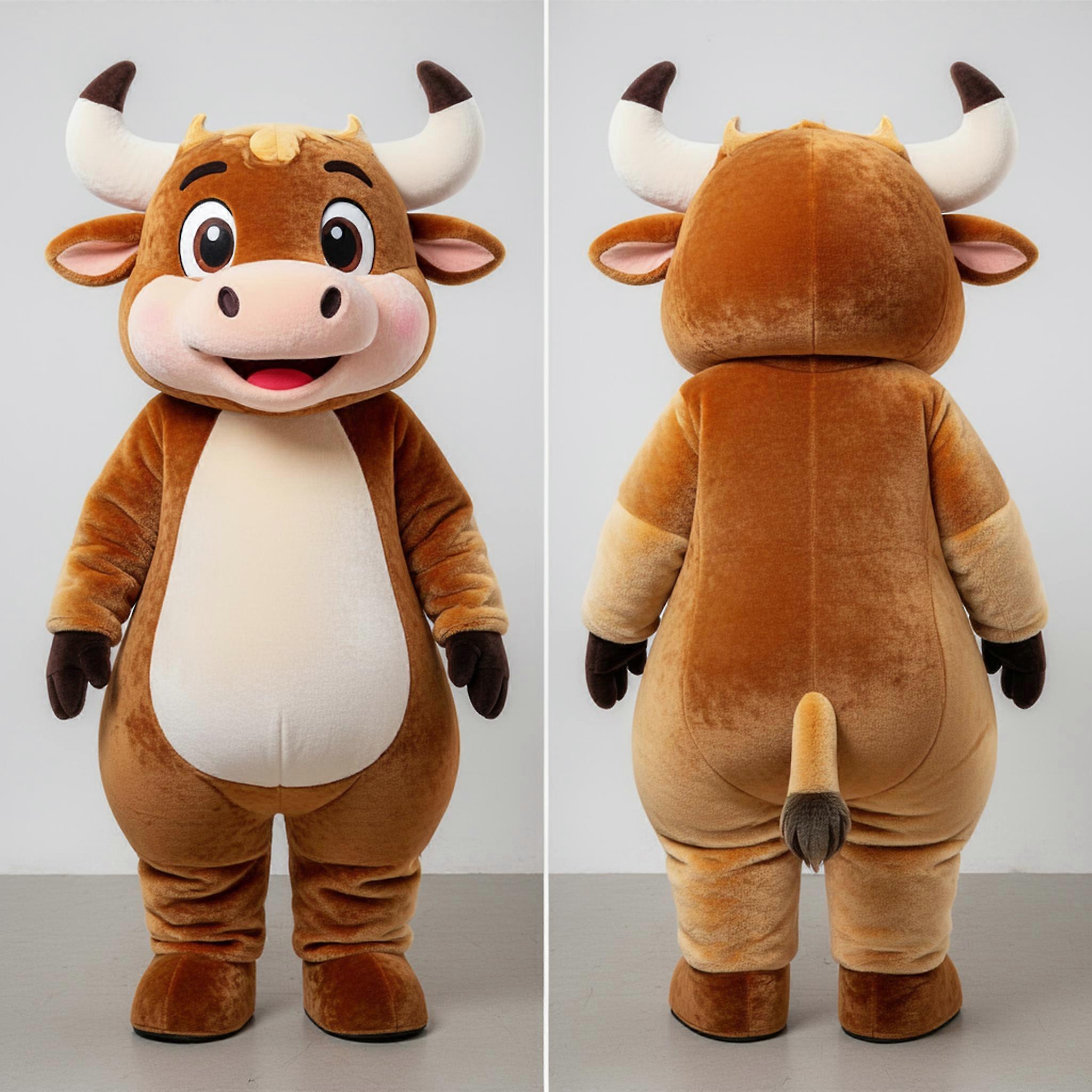 MASTICOT Chocolate Brown Friendly Bull Mascot