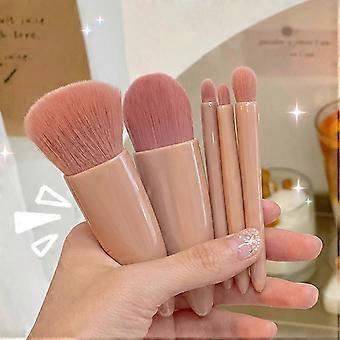 Zestaw 5 mini pędzli do makijażu. Profesjonalny zestaw pędzli kosmetycznych podróżnych z etui i lusterkiem.