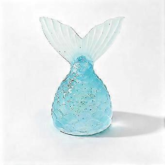 Mermaid Tail Squishy Toy, Transparent Glitter Slow Rebound, Soft Squeeze Fidget Stress Toy for Girls and Mermaid Parties