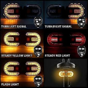 4-Piece Bicycle Turn Signal Set (with Alarm Function) Remote Controlled / Integrated Bicycle Taillight SZ