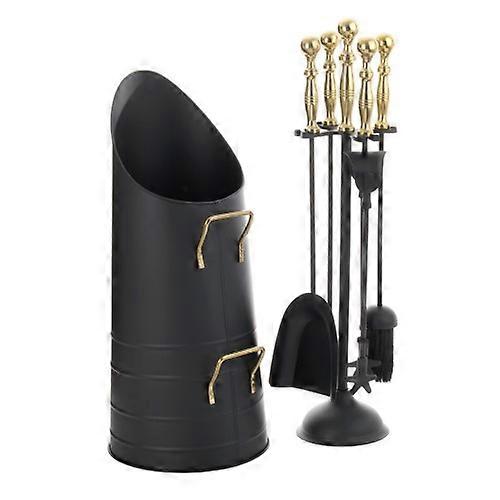 Leecroft Coal Hod Black/Brass Handle 22''
