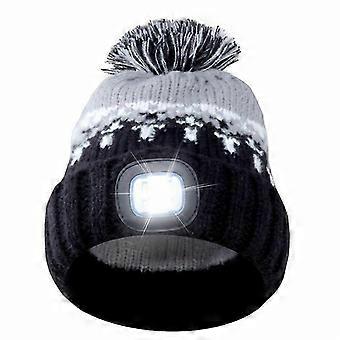 USB-wiederaufladbare LED-Mütze mit Stirnlampe, Unisex-Wintermütze für Outdoor-Aktivitäten