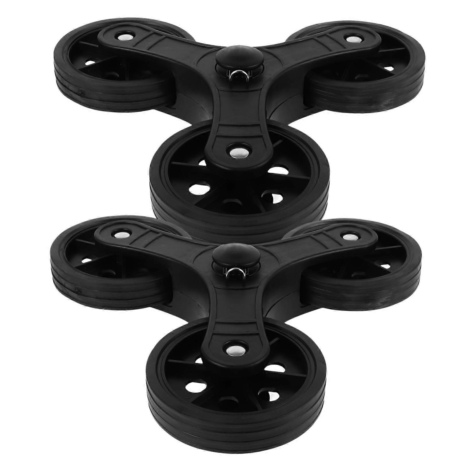 2pcs Stair Climbing Cart Wheels Triangular Design NoiseReduction Rubber HeavyLoad Replacement Set