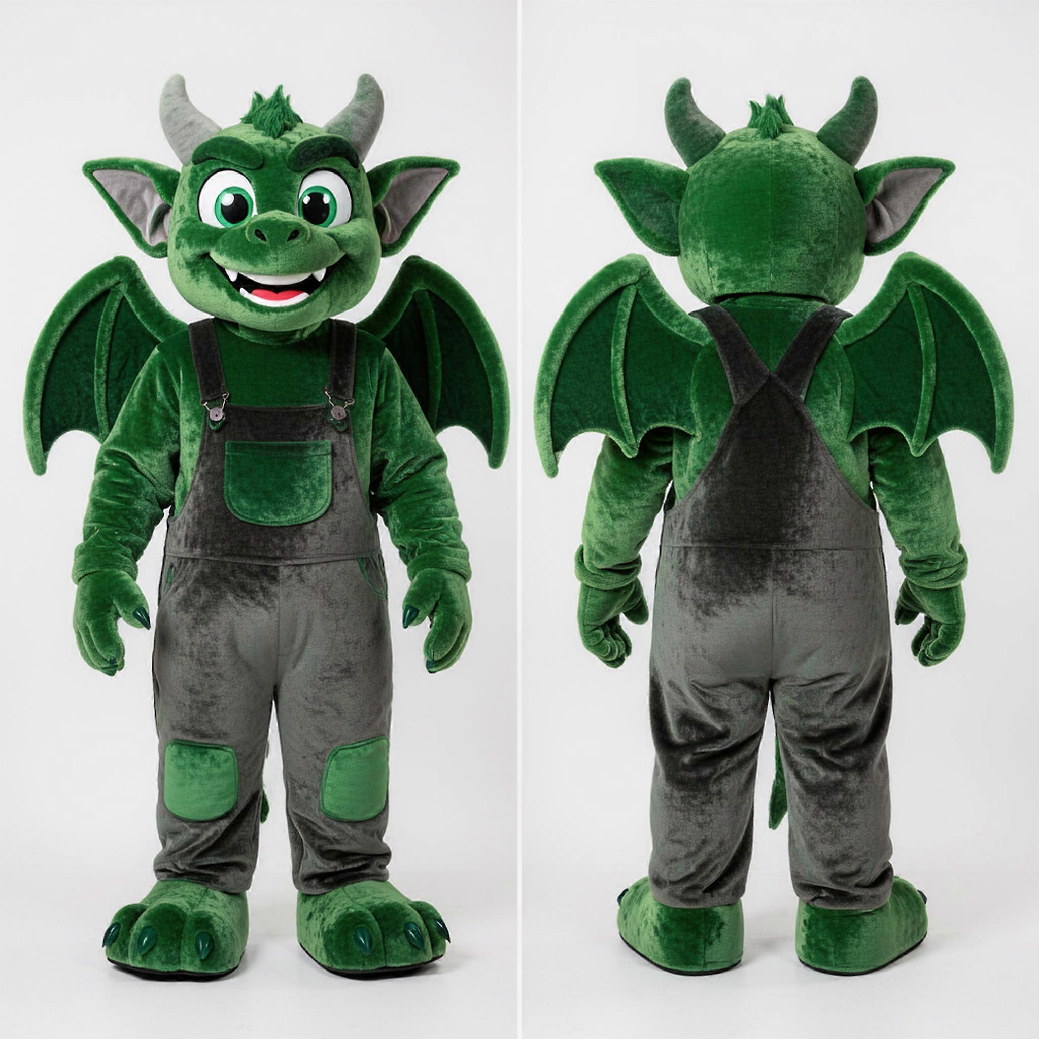 MASTICOT Emerald Green Broad Shouldered Gargoyle Mascot