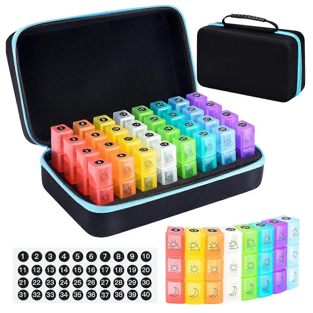 Effortless Monthly Pill Organizer Durable Shockproof
