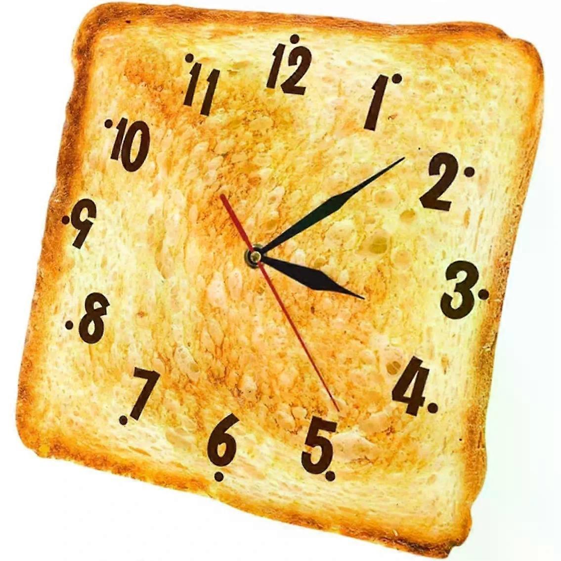 Bread Shaped Hanging Wall Clock for Bakery and Restaurant Decor, Plastic Material with Accurate Time Function, Versatile Wall Mounted Clock for Kitche