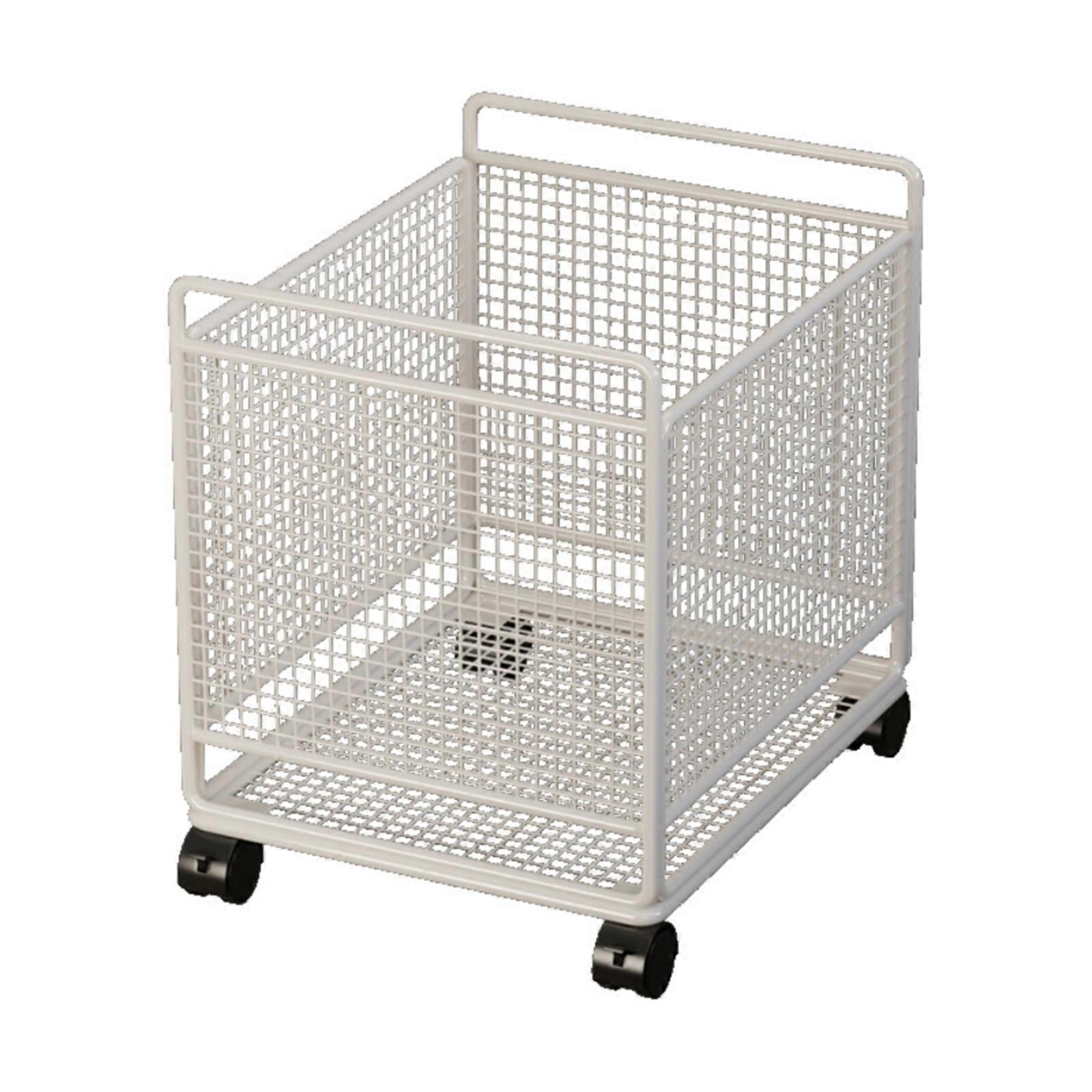 Wire Storage Box with Casters Compact Rolling Cart Multifunctional for Students
