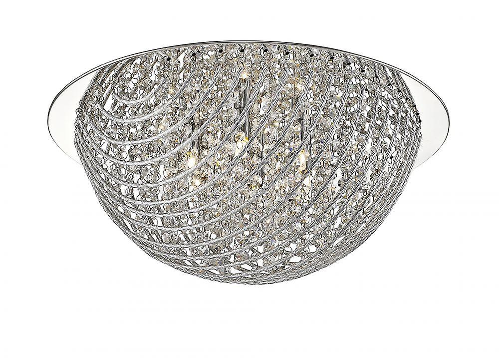 Millie 5 Light Chrome Flush Ceiling Fitting
