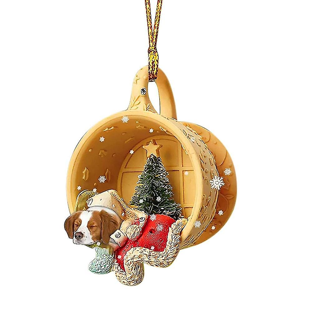 Christmas Tree Dachshund Pendant Flat Printing Acrylic Christmas Hanging Ornament Personalized Christmas Tree Decoration