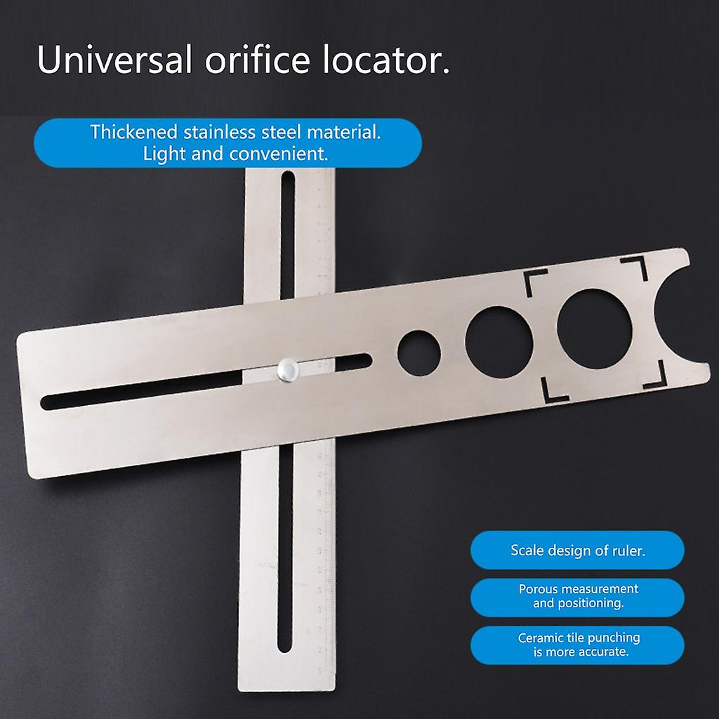 Tile Hole Locator Puncher Ruler Universal Marble Glass Floor Drilling ...