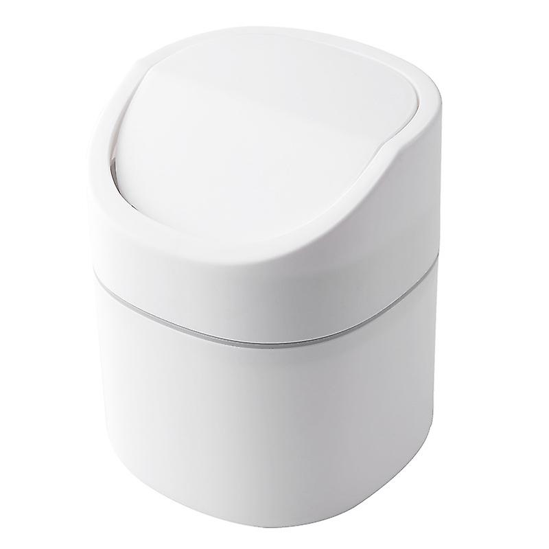 Plastic Creative Desktop Trash Can Table Trash Can with Button Lid - 2L