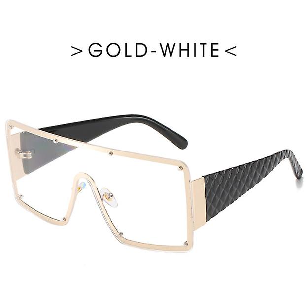 Hot New Design Men's Fashion Modern Large Frame Sunglasses Women's One-piece Wide-brimmed Sunglasses Ins Street Photography Catwalk Glasses