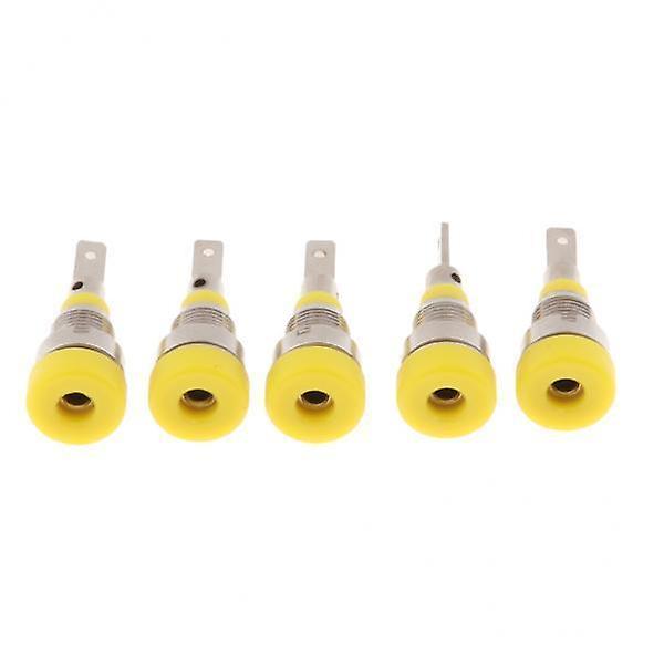 4x5Pieces 2mm Banana Jack Binding Post Nut for Multimeter Banana Socket yellow