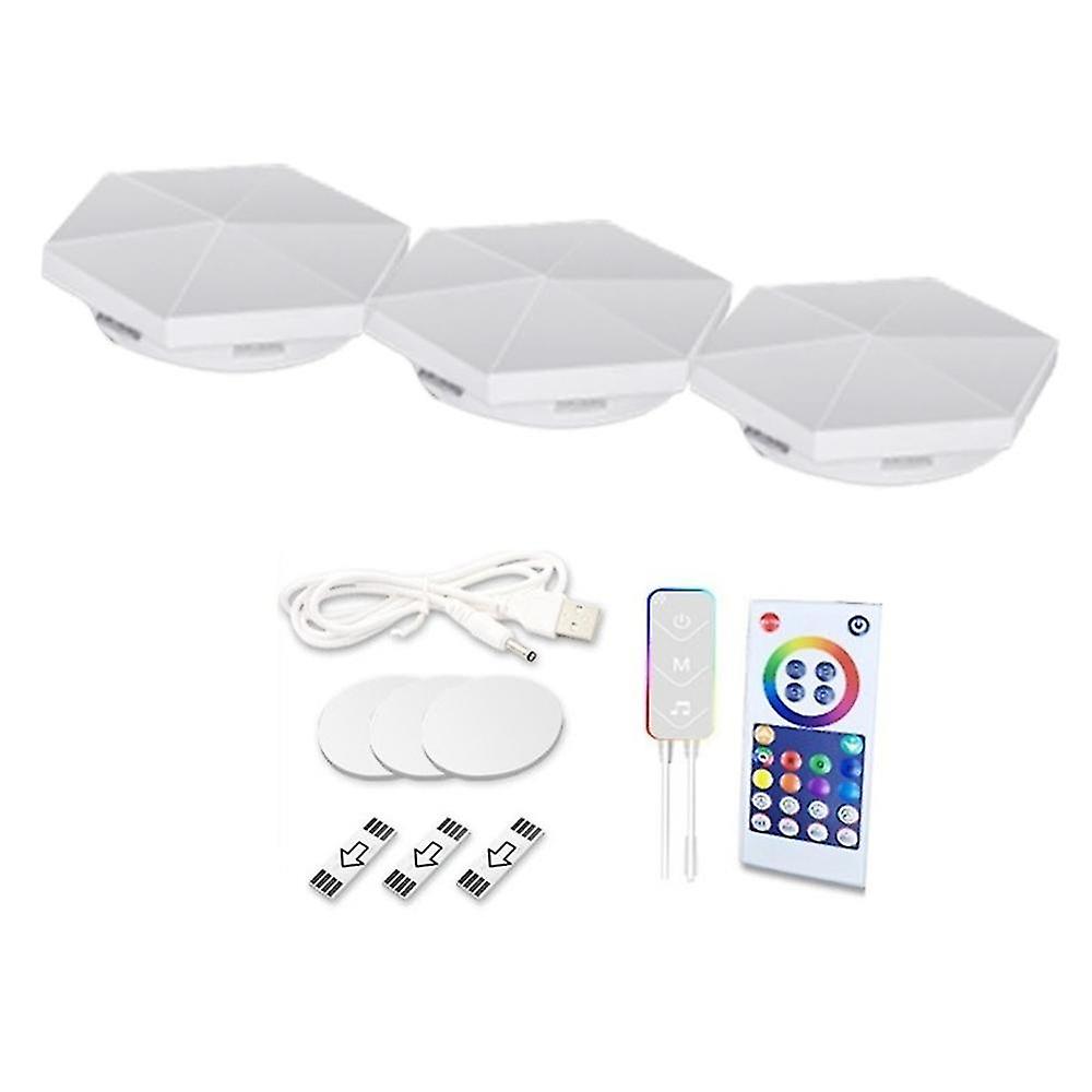 3pcs/set Smart Light Board Hexagonal Lamp Indoor Atmosphere Wall Lamp App Control Night Light Game