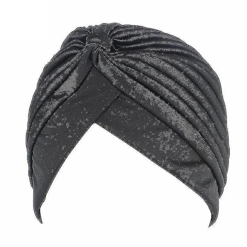 Kvinder Solid Turban Hat Head Wrap Beanie Cap Hovedbeklædning