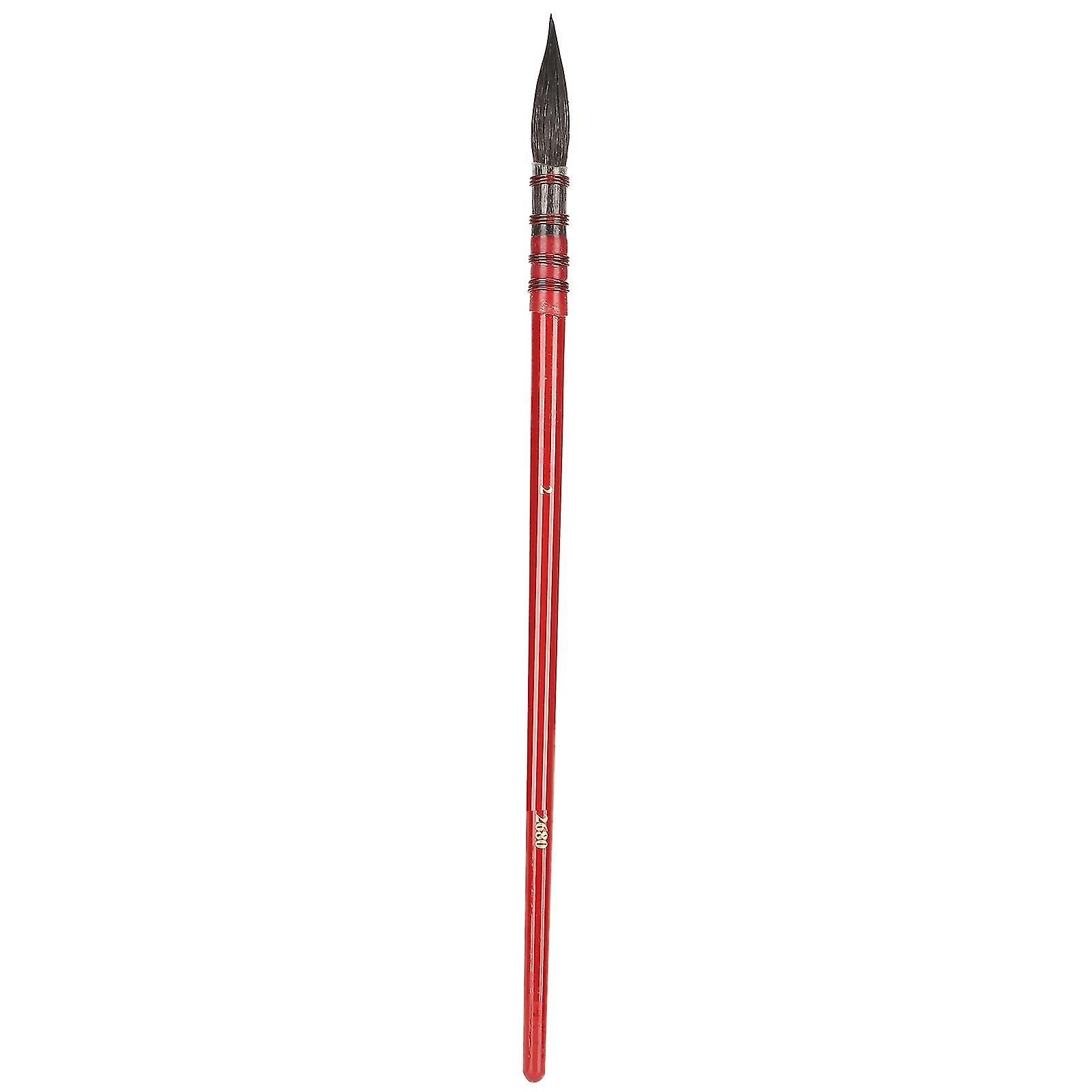 Watercolor Paint Brush Squirrel Hair Tip Red Handle Hand Tie Iron Circle Acrylic Artist SupplyRed No. 2