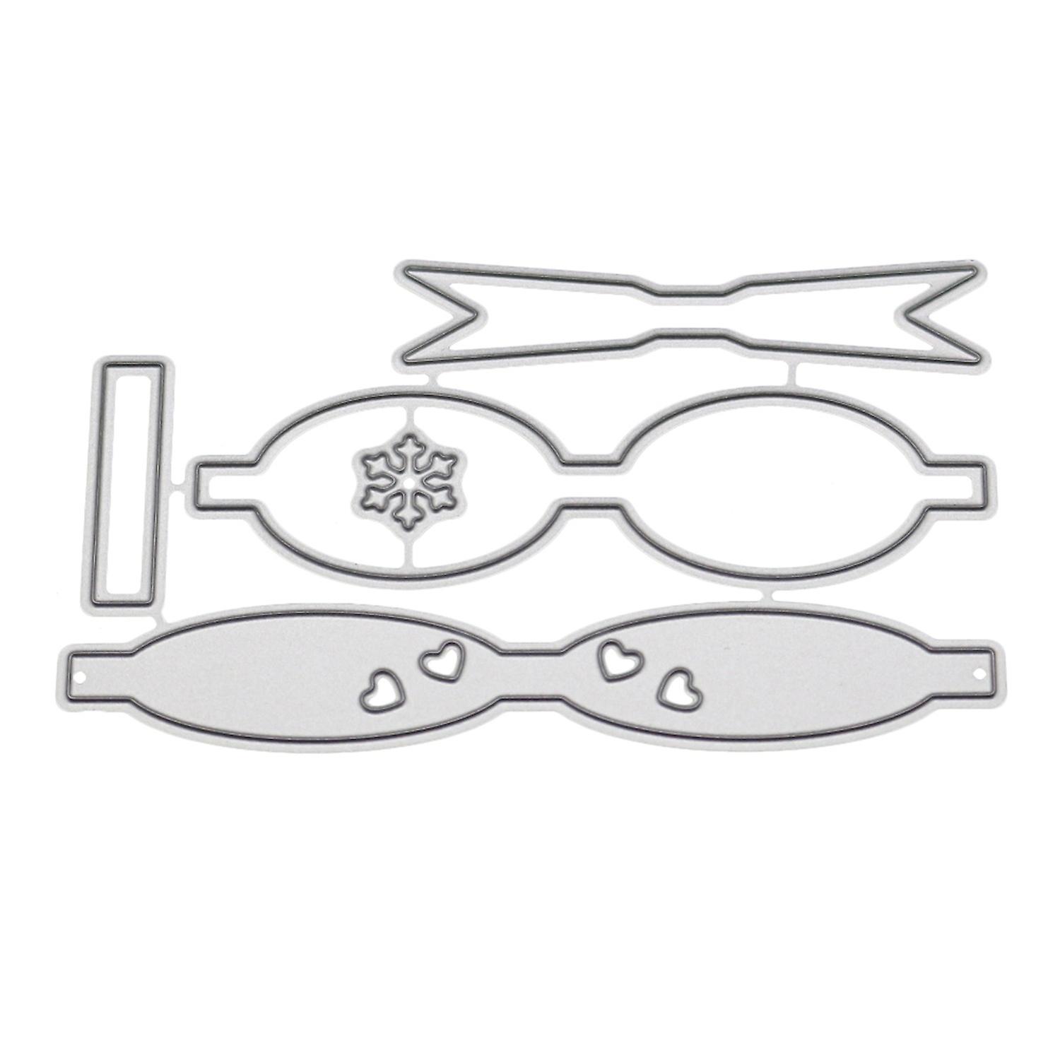 3 x Cutting Die Heart Bowknot Réutilisable Acier au Carbone Snowflake Moule en relief pour carte de vœux