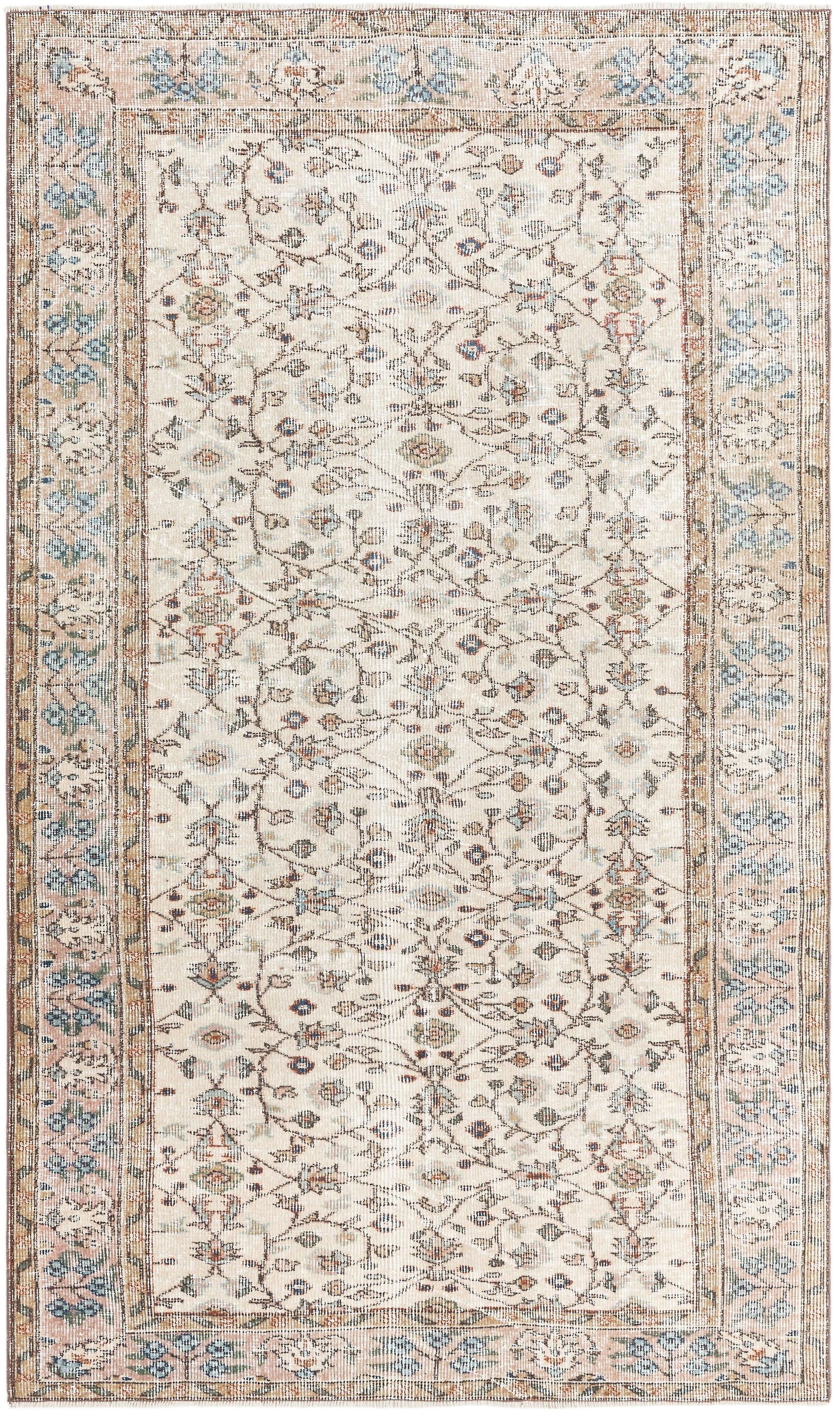 سجادة تركيا مصنوعة يدويا باللون البيج Hadorn Ultra Vintage 142x241 مع سجادة تركيا مصنوعة يدويا باللون البيج