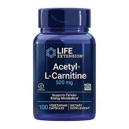 Life Extension Acetyl L Carnitine,500 mg ,100 Vcaps (Pack of 4)