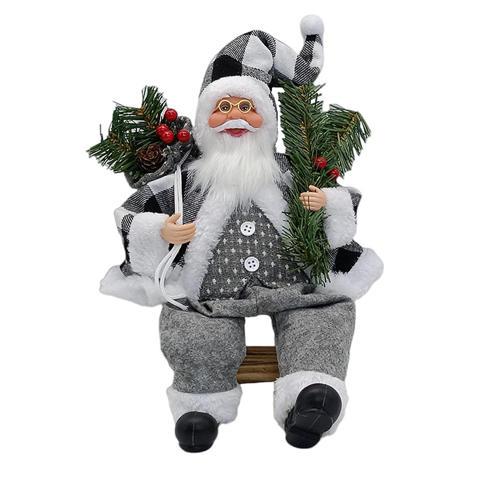 35cm Sitting Santa Clauses Ornaments Exquisite Charming Christmas Artwares for Office
