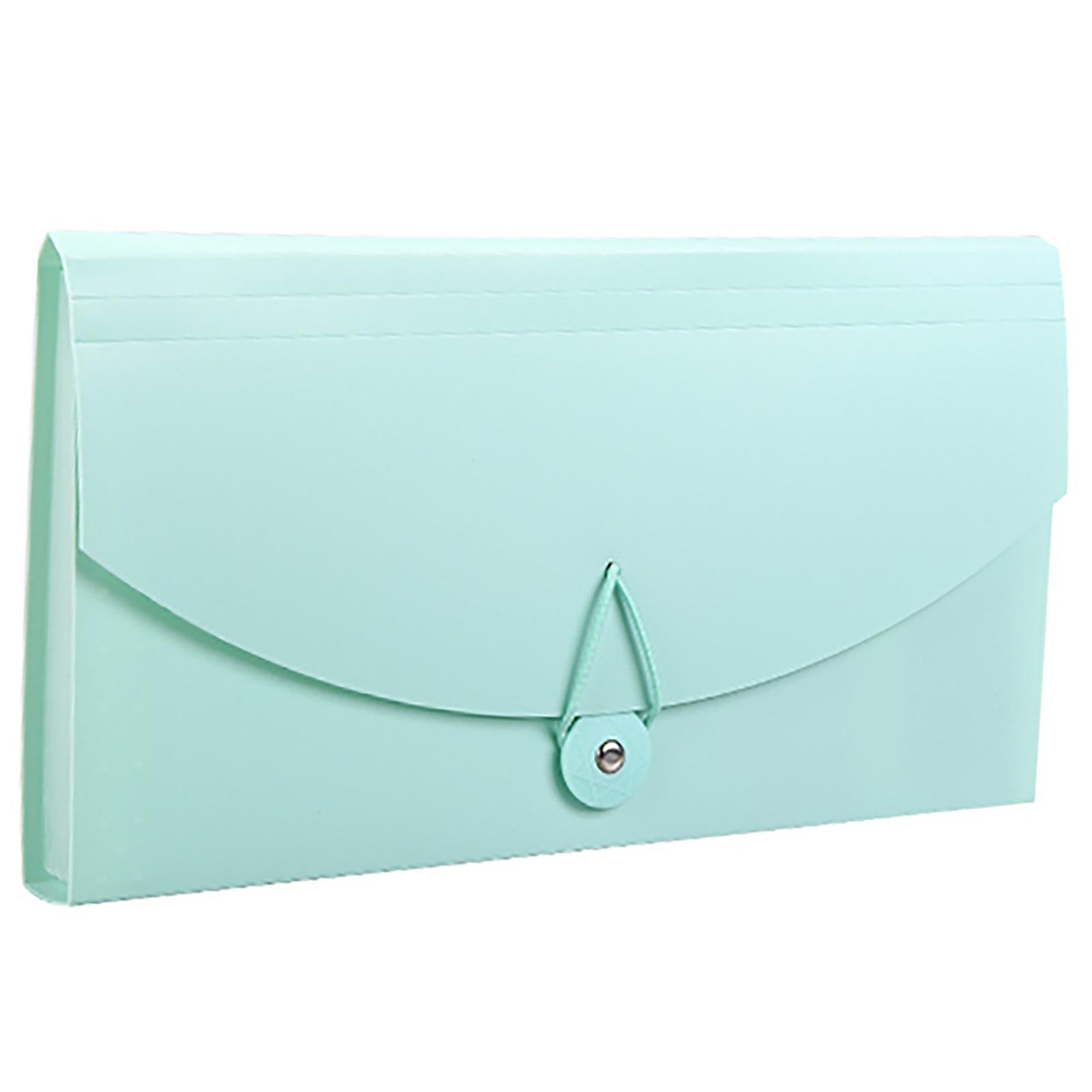 Expanding File Folder 13 Pockets Professional Waterproof Documents File Folder for VAT Invoice Receipts Green