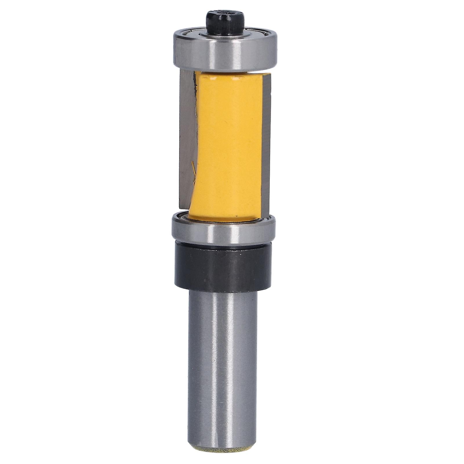 Router Bit 1/2in Shank Extended Double Bearing Straight Trimming Tool for Woodworking