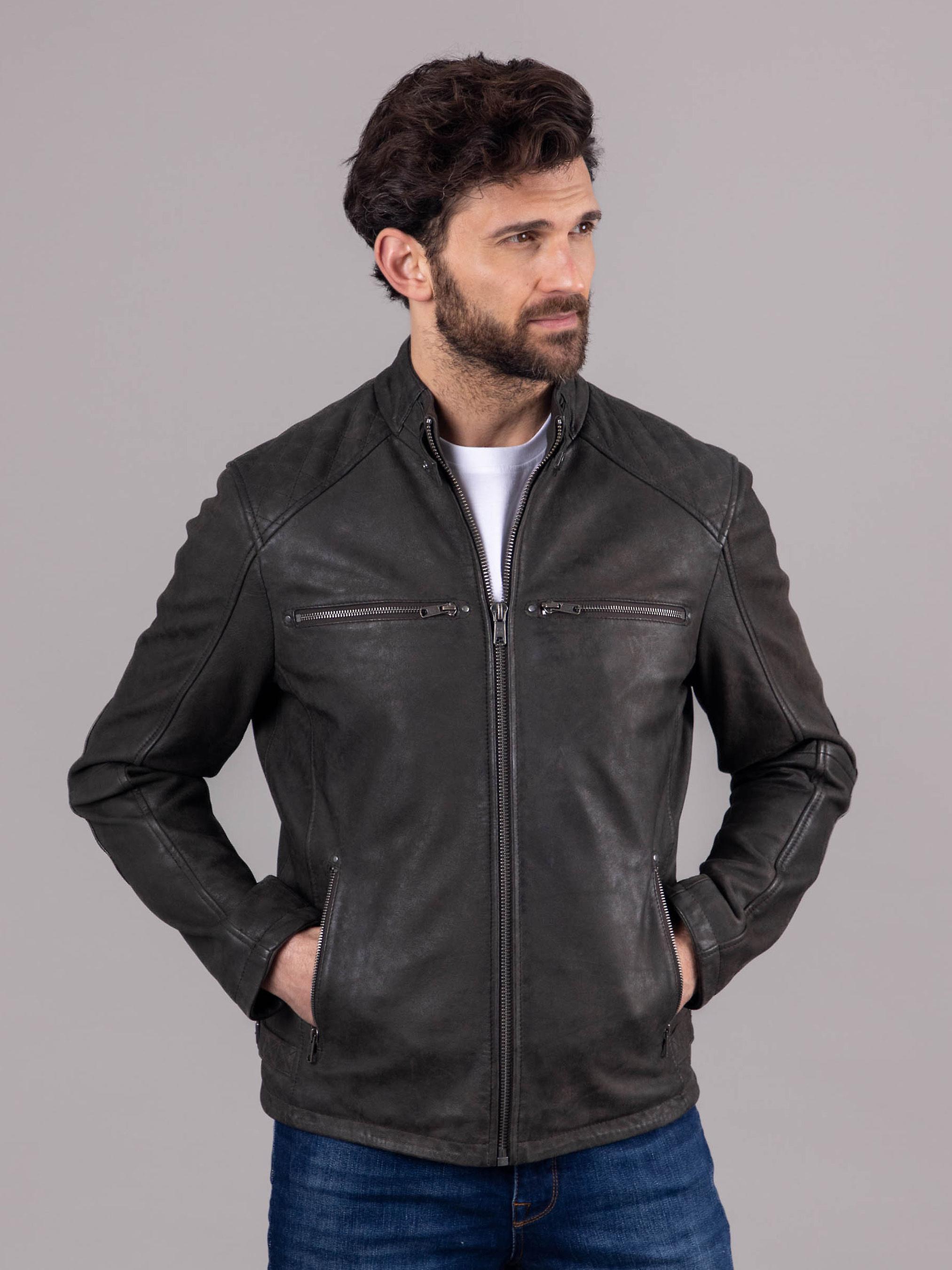 Hamish Leather Jacket in Brown